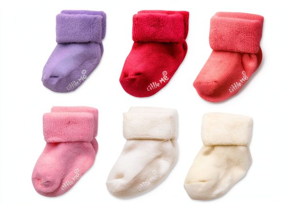 Little Me Baby Girls Ankle Socks Cotton Purple-0