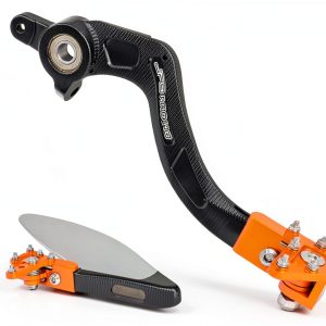 JFG RACING Motorcycle Brake Pedal Orange Aluminum Stainless Steel-0