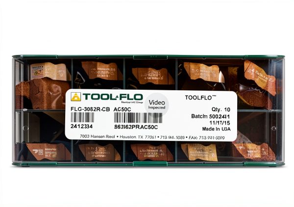 10pc) ToolFlo FLG 3062R-CB AC50C Top Notch Carbide Grooving Inserts .062" Wide NG 3062RCB AC50 Tool Flo-0